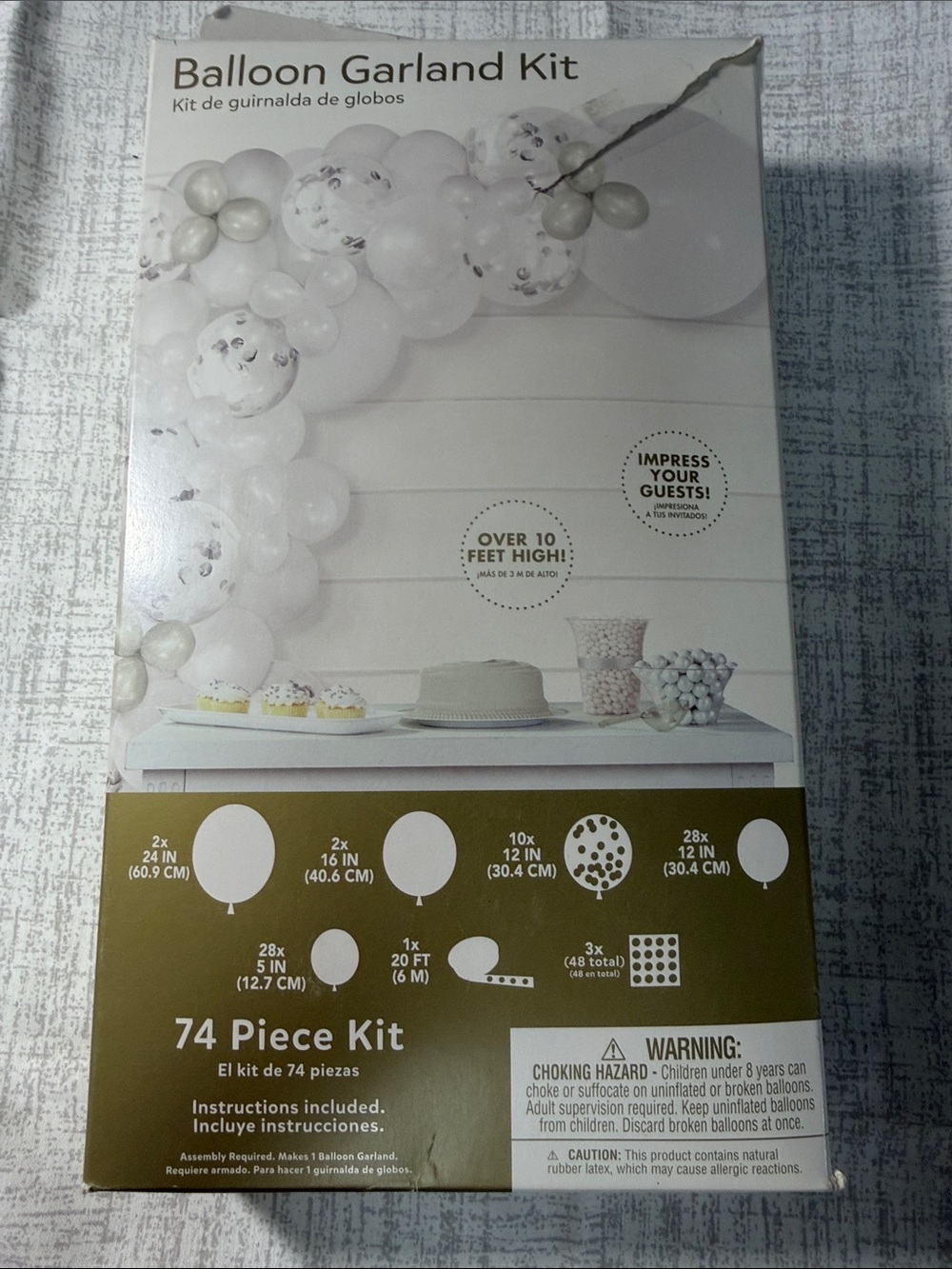 White Balloon Garland Kit - 74 Piece Party Decoration